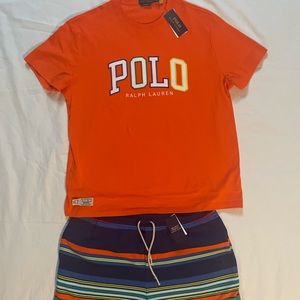 polo Ralph Lauren striped fleece shorts set